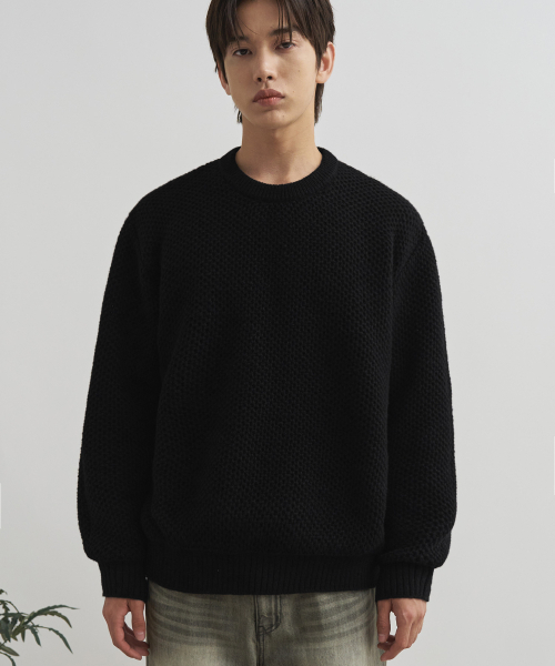 Waffle tech charcoal pullover — толстовка/пуловер [чёрный]