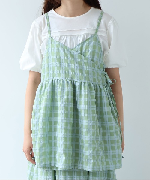 bulle de savon（ビュルデサボン）の「sheer check カシュクールキャミブラウス（シャツ/ブラウス・レディース・グリーン・FREE）」の16枚目の写真