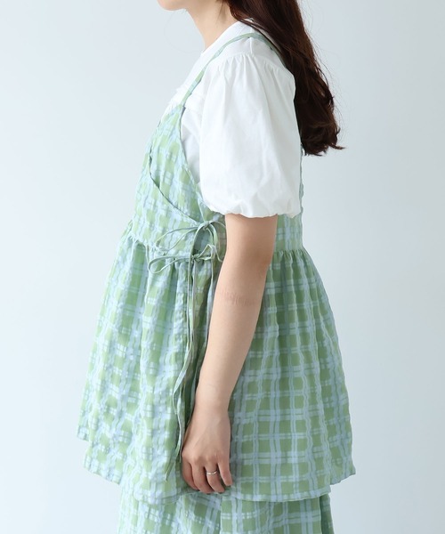 bulle de savon（ビュルデサボン）の「sheer check カシュクールキャミブラウス（シャツ/ブラウス・レディース・グリーン・FREE）」の17枚目の写真