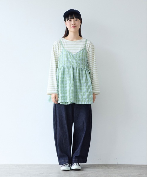 bulle de savon（ビュルデサボン）の「sheer check カシュクールキャミブラウス（シャツ/ブラウス・レディース・グリーン・FREE）」の15枚目の写真