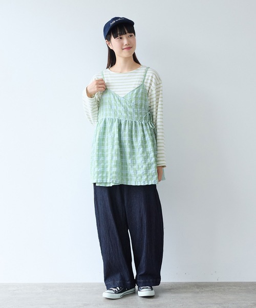 bulle de savon（ビュルデサボン）の「sheer check カシュクールキャミブラウス（シャツ/ブラウス・レディース・グリーン・FREE）」の11枚目の写真