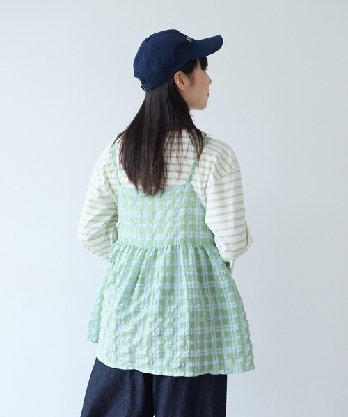 bulle de savon（ビュルデサボン）の「sheer check カシュクールキャミブラウス（シャツ/ブラウス・レディース・グリーン・FREE）」の10枚目の写真
