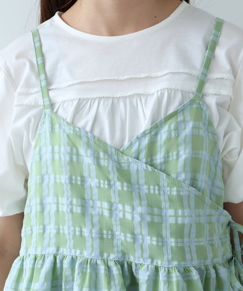 bulle de savon（ビュルデサボン）の「sheer check カシュクールキャミブラウス（シャツ/ブラウス・レディース・グリーン・FREE）」の21枚目の写真