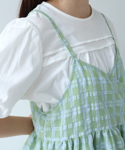 bulle de savon（ビュルデサボン）の「sheer check カシュクールキャミブラウス（シャツ/ブラウス・レディース・グリーン・FREE）」の22枚目の写真