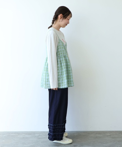 bulle de savon（ビュルデサボン）の「sheer check カシュクールキャミブラウス（シャツ/ブラウス・レディース・グリーン・FREE）」の2枚目の写真