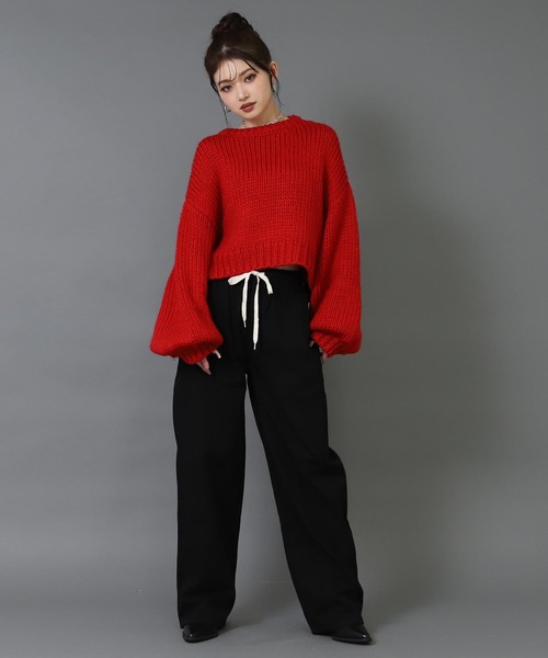 ANAP（アナップ）の「マルチパターン ワイド イージー パンツ（その他パンツ・レディース・ブラック/ベージュ/ブラウン・F）」の6枚目の写真