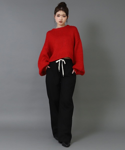 ANAP（アナップ）の「マルチパターン ワイド イージー パンツ（その他パンツ・レディース・ブラック/ベージュ/ブラウン・F）」の7枚目の写真