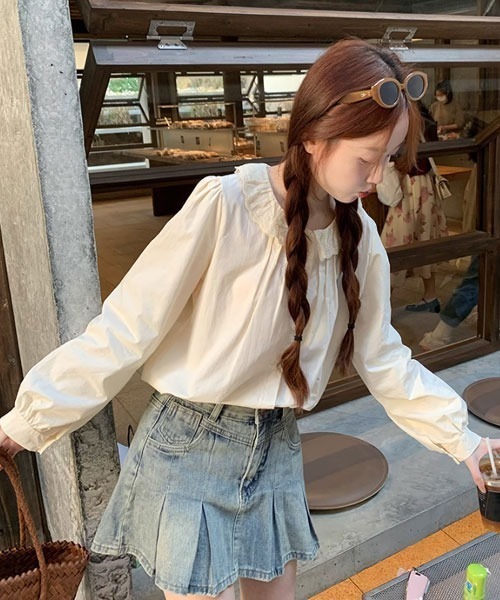 VIBGYOR Women（ヴィブジョー　ウィメン）の「【Mayree】レース刺繍 丸襟 ブラウス（シャツ/ブラウス・レディース・アイボリー・MEDIUM）」の3枚目の写真