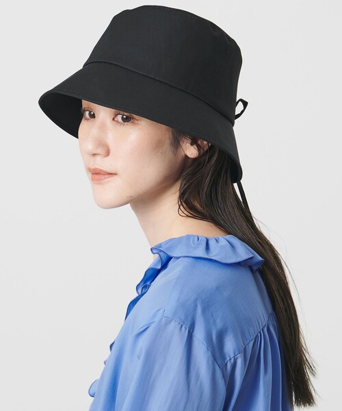 UNITED ARROWS（ユナイテッドアローズ）の「バックリボン バケットハット UV（ハット・レディース・ベージュ/ブラック・FREE）」の3枚目の写真