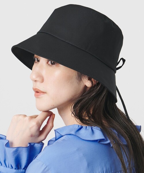 UNITED ARROWS（ユナイテッドアローズ）の「バックリボン バケットハット UV（ハット・レディース・ベージュ/ブラック・FREE）」の4枚目の写真