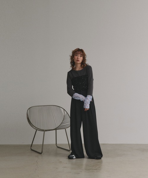 ad thie(アドティエ)の「スパンコール ビスチェ(キャミソール・レディース・シルバー/ブラック・FREE)」の7枚目の写真