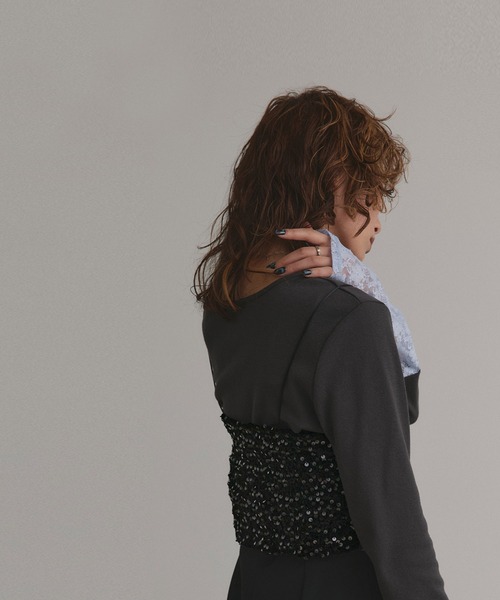 ad thie(アドティエ)の「スパンコール ビスチェ(キャミソール・レディース・シルバー/ブラック・FREE)」の12枚目の写真