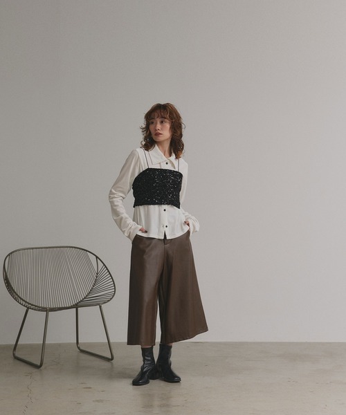 ad thie(アドティエ)の「スパンコール ビスチェ(キャミソール・レディース・シルバー/ブラック・FREE)」の15枚目の写真