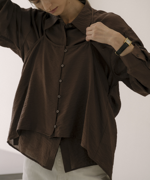 KNOWNBETTER（ノウンベター）の「Natural two-way halter blouse set [KNFW02BL02]_Brown（シャツ/ブラウス・レディース・ブラウン・FREE）」の4枚目の写真