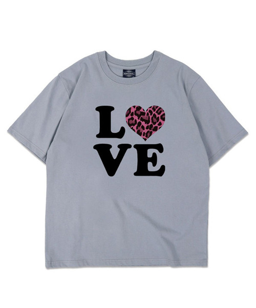 KATRINA K（カトリーナケイ）の「ラブピンクレオパード半袖Tシャツ-3カラー（Tシャツ/カットソー・レディース・ブルー/ライトイエロー/チャコール・MEDIUM/LARGE）」の3枚目の写真