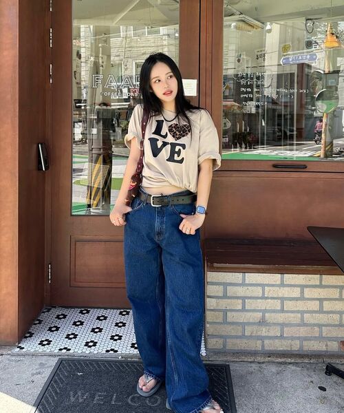 KATRINA K（カトリーナケイ）の「ラブピンクレオパード半袖Tシャツ-3カラー（Tシャツ/カットソー・レディース・ブルー/ライトイエロー/チャコール・MEDIUM/LARGE）」の5枚目の写真