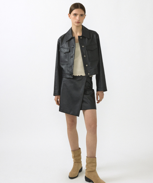 OCTETTE（オテット）の「LEATHER WORK JK_BLACK（ライダースジャケット・レディース・その他・FREE）」の2枚目の写真