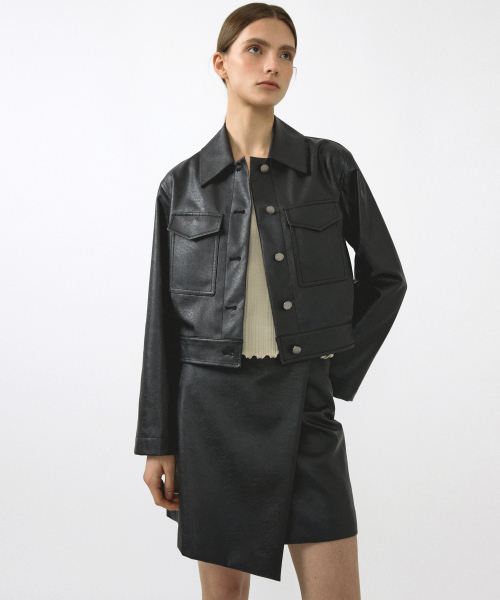 OCTETTE（オテット）の「LEATHER WORK JK_BLACK（ライダースジャケット・レディース・その他・FREE）」の4枚目の写真