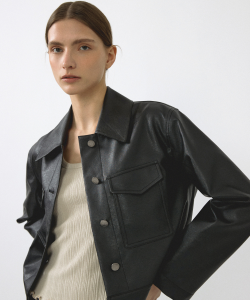 OCTETTE（オテット）の「LEATHER WORK JK_BLACK（ライダースジャケット・レディース・その他・FREE）」の5枚目の写真