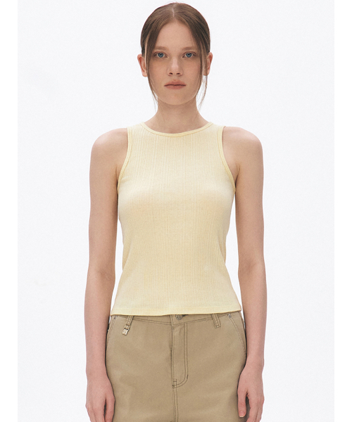 KUME(クメ)の「Basic Tank Top, Light Yellow(Tシャツ/カットソー・レディース・その他・SMALL/MEDIUM)」の1枚目の写真