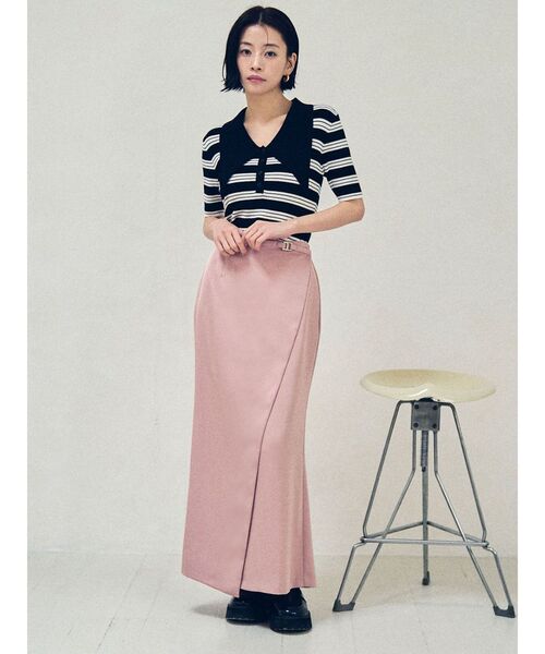 LAGUNAMOON(ラグナムーン)の「サテンラップデザインサテンナロースカート(スカート・レディース・アイボリー/ミント/ピンク・SMALL/MEDIUM)」の8枚目の写真