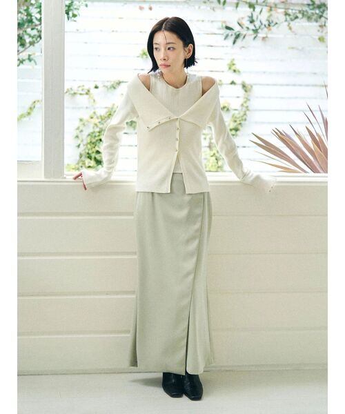 LAGUNAMOON(ラグナムーン)の「サテンラップデザインサテンナロースカート(スカート・レディース・アイボリー/ミント/ピンク・SMALL/MEDIUM)」の12枚目の写真