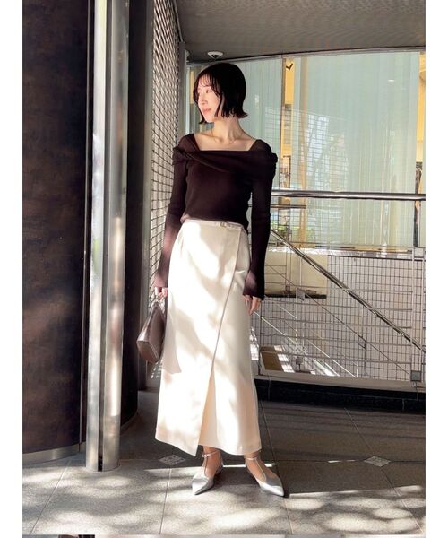 LAGUNAMOON(ラグナムーン)の「サテンラップデザインサテンナロースカート(スカート・レディース・アイボリー/ミント/ピンク・SMALL/MEDIUM)」の19枚目の写真