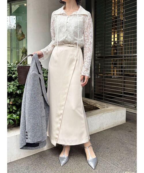 LAGUNAMOON(ラグナムーン)の「サテンラップデザインサテンナロースカート(スカート・レディース・アイボリー/ミント/ピンク・SMALL/MEDIUM)」の20枚目の写真