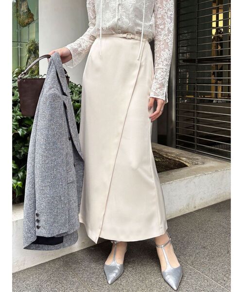 LAGUNAMOON(ラグナムーン)の「サテンラップデザインサテンナロースカート(スカート・レディース・アイボリー/ミント/ピンク・SMALL/MEDIUM)」の21枚目の写真