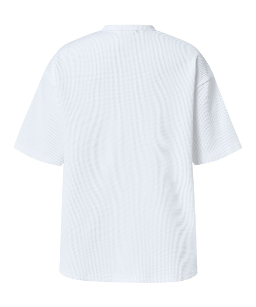 SAPIENS（サピエンス）の「ワッフルヘンリーネックオーバーサイズ半袖Tシャツホワイト（Tシャツ/カットソー・メンズ・その他・LARGE/MEDIUM）」の4枚目の写真