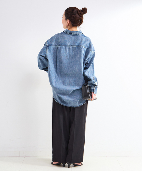 B.C STOCK(ベーセーストック)の「ウォッシャブル / T/Cワイドチノパンツ(チノパンツ・レディース・ベージュ/ブラック/カーキ・SMALL/MEDIUM)」の9枚目の写真