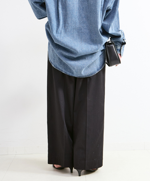 B.C STOCK(ベーセーストック)の「ウォッシャブル / T/Cワイドチノパンツ(チノパンツ・レディース・ベージュ/ブラック/カーキ・SMALL/MEDIUM)」の13枚目の写真