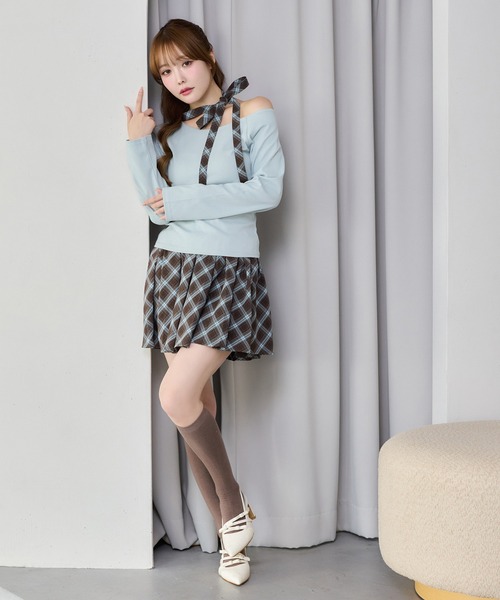 one after another NICE CLAUP(ワンアフターアナザーナイスクラップ)の「ネックリボンカットソー(Tシャツ/カットソー・レディース・アイボリー/ブラック/サックスブルー/ネイビー・FREE)」の11枚目の写真