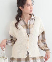 SHOO・LA・RUE | 【S-LL/洗濯機可】気軽にレイヤード ざっくり前開きニットベスト(ベスト)