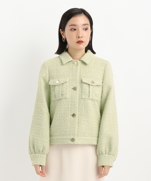 Andemiu（アンデミュウ）の「ツイードブルゾン636669（ブルゾン・レディース・ブラック/グリーン・FREE）」の16枚目の写真