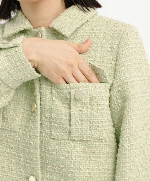 Andemiu（アンデミュウ）の「ツイードブルゾン636669（ブルゾン・レディース・ブラック/グリーン・FREE）」の20枚目の写真