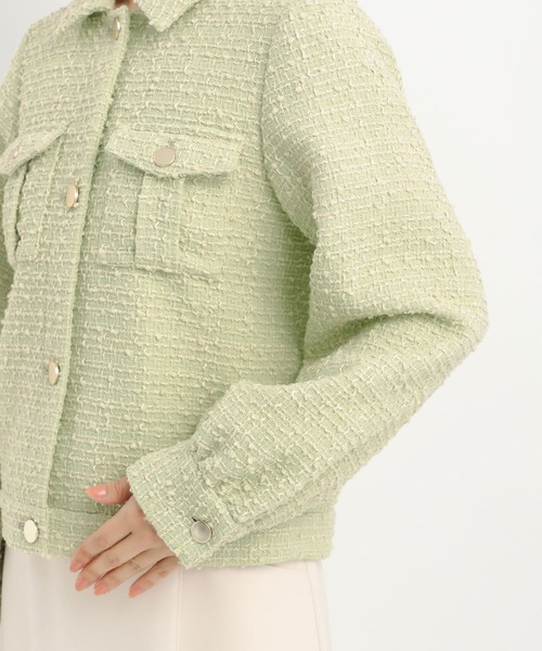 Andemiu（アンデミュウ）の「ツイードブルゾン636669（ブルゾン・レディース・ブラック/グリーン・FREE）」の21枚目の写真