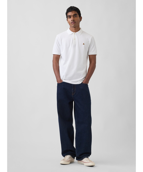 GAP(ギャップ)の「ブラナンベア ストレッチ ピケ ポロシャツ(ポロシャツ・メンズ・ホワイト・XS/S/M/L/XL)」の6枚目の写真