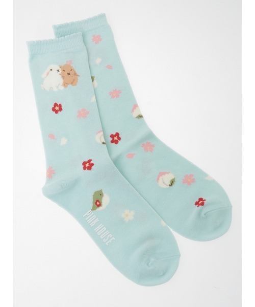 PINK HOUSE(ピンクハウス)の「幸見うさぎ柄ソックス(ソックス/靴下・レディース・レッド/ピンク/ライトグリーン/スカイブルー/ブラック・フリー)」の3枚目の写真
