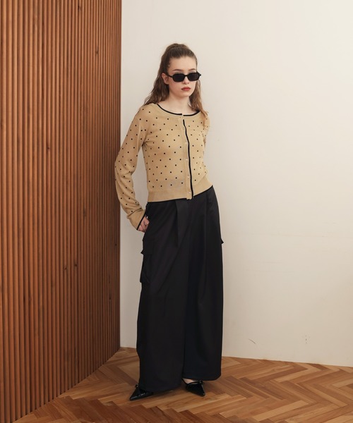 Mili affinity（ミリアフィニティー）の「配色ドット柄カーディガン（ニット/セーター・レディース・ブラック系/ベージュ系/グレー系・FREE）」の19枚目の写真