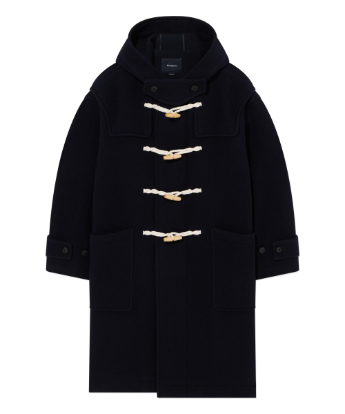 COVERNAT ウール フード ダッフルコート ネイビー ジャケット