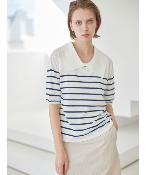 AYIHOLIC CASHMERE(アイホリックカシミア)の「リバーシブルセーラーカラーポロ(ニット/セーター・レディース・その他・FREE)」の2枚目の写真
