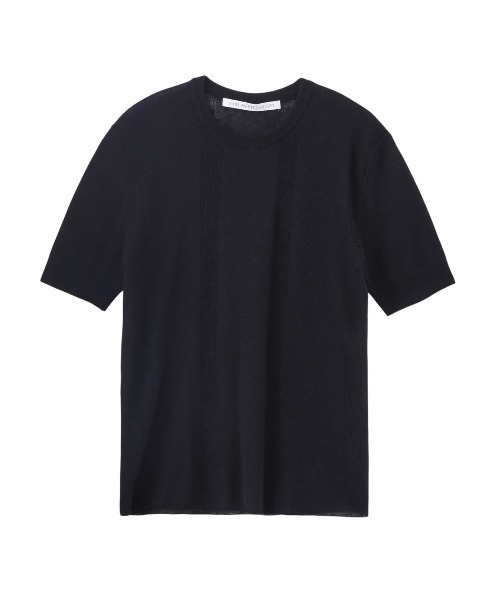 JOHN LAWRENCE SULLIVAN(ジョンローレンスサリバン)の「JOHN LAWRENCE SULLIVAN WOOL CASHMERE RIB KNIT TEE (4A004-0226-29)(Tシャツ/カットソー・メンズ・ブラック・LARGE)」の1枚目の写真