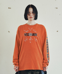 WESTERN SALOON LS TEE ORANGE