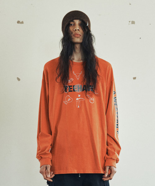 THEVINYLHOUSE(ザバイニルハウス)の「WESTERN SALOON LS TEE ORANGE(Tシャツ/カットソー・メンズ・その他・S/M/L)」の2枚目の写真