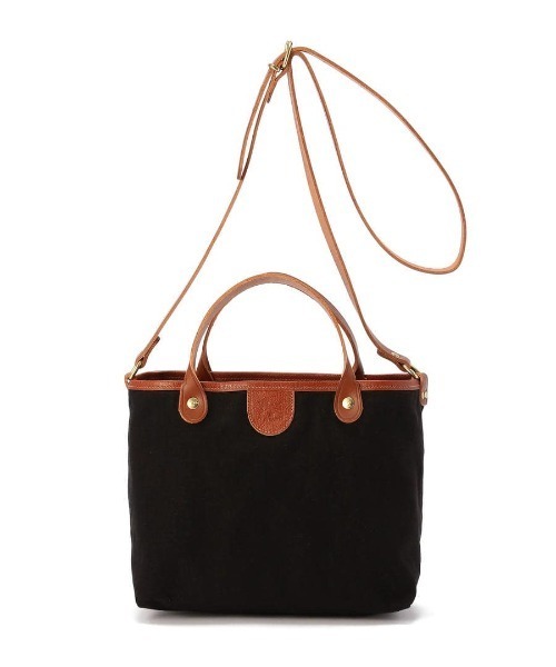 IL BISONTE（イルビゾンテ）の「IL BISONTE / CANVAS x LEATHER / SHOULDER BAG（ショルダーバッグ・レディース・ブラウン/ブラックミックス/その他1/レッド/ネイビー/ブラウン系その他/ブラック/オリーブ/ブラック系その他/ダークブラウン・FREE）」の4枚目の写真