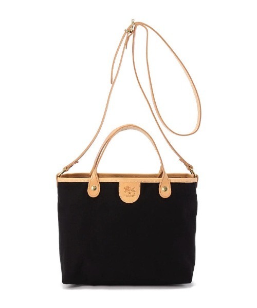 IL BISONTE（イルビゾンテ）の「IL BISONTE / CANVAS x LEATHER / SHOULDER BAG（ショルダーバッグ・レディース・ブラウン/ブラックミックス/その他1/レッド/ネイビー/ブラウン系その他/ブラック/オリーブ/ブラック系その他/ダークブラウン・FREE）」の3枚目の写真