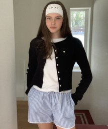 INJIACTIVE（インジアクティブ）の「メタルロゴパンチングニットカーディガンブラック（カーディガン/ボレロ）」