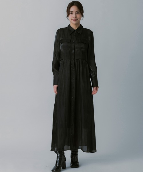 AJUGA.(アジュガ)の「2WAY光沢シアーシャツワンピース(ワンピース・レディース・アイボリー/ブラック・FREE)」の21枚目の写真