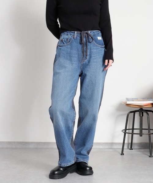 cepo(セポ)の「〈セットアップ対応〉REMAKEデニム×スウェットパンツ(デニムパンツ・レディース・ワンウォッシュ/ブルー系2・S/M/L)」の11枚目の写真